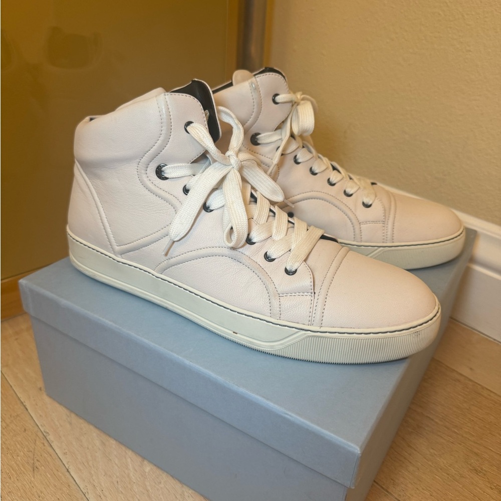 Lanvin Paris Leather High Top Snekers